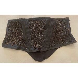 leather bandeau Beaded Top Women's Size Small